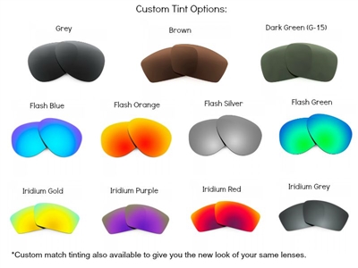 Sunglass Prescription Mirror Lenses For Oakley Sunglasses (aviator frames)  Up to 70% Off. Standard tints in various colors.