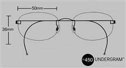Rimless glasses-Undergram 450 in black